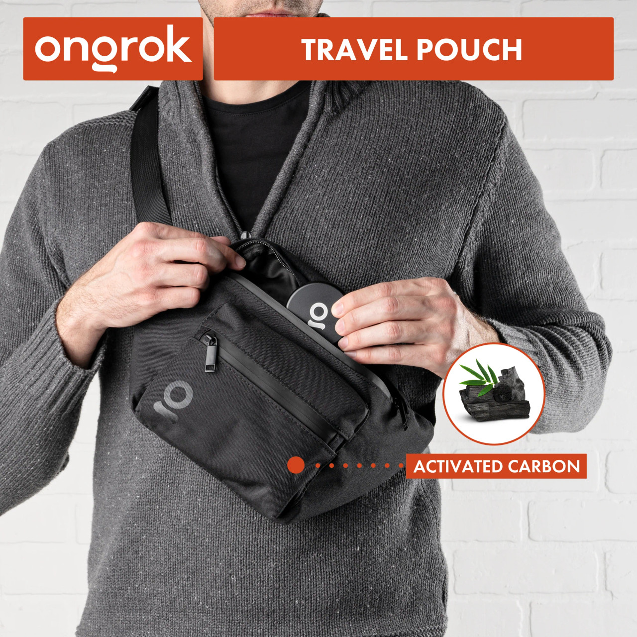 ONGROK - Smell Proof Carbon Lined Fanny Pack/Travel Pouch, 8 x 7", Black