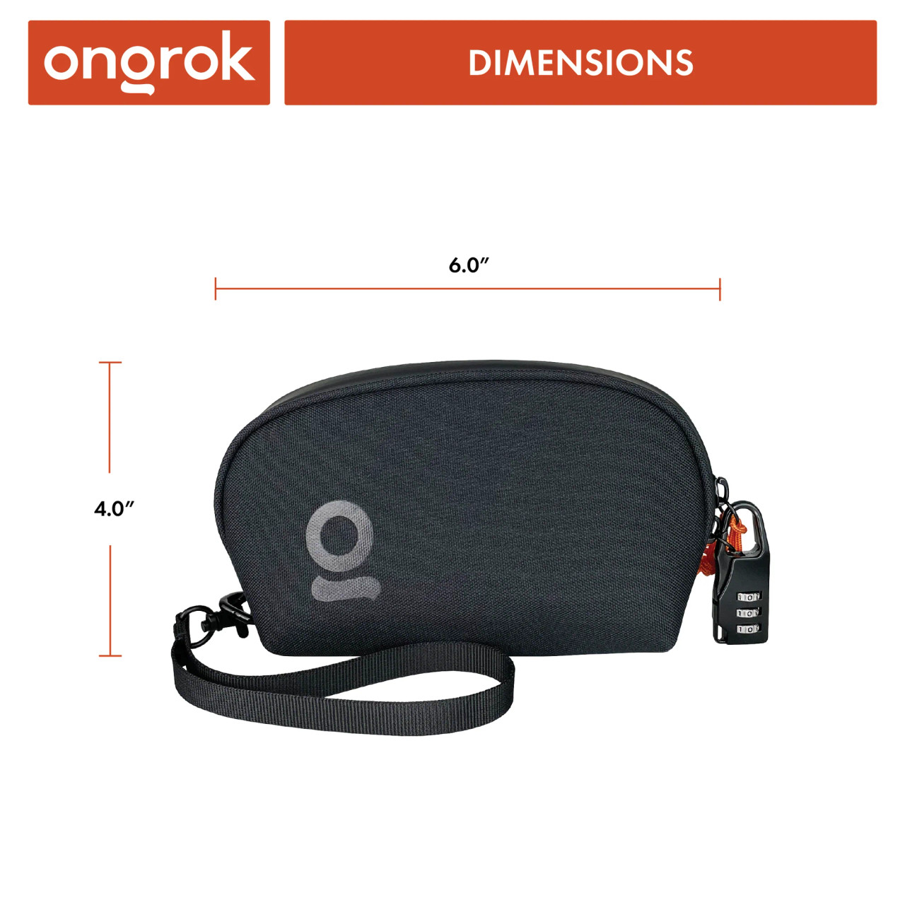 ONGROK - Smell Proof Carbon Lined Wrist Bag, 4 x 6", Black