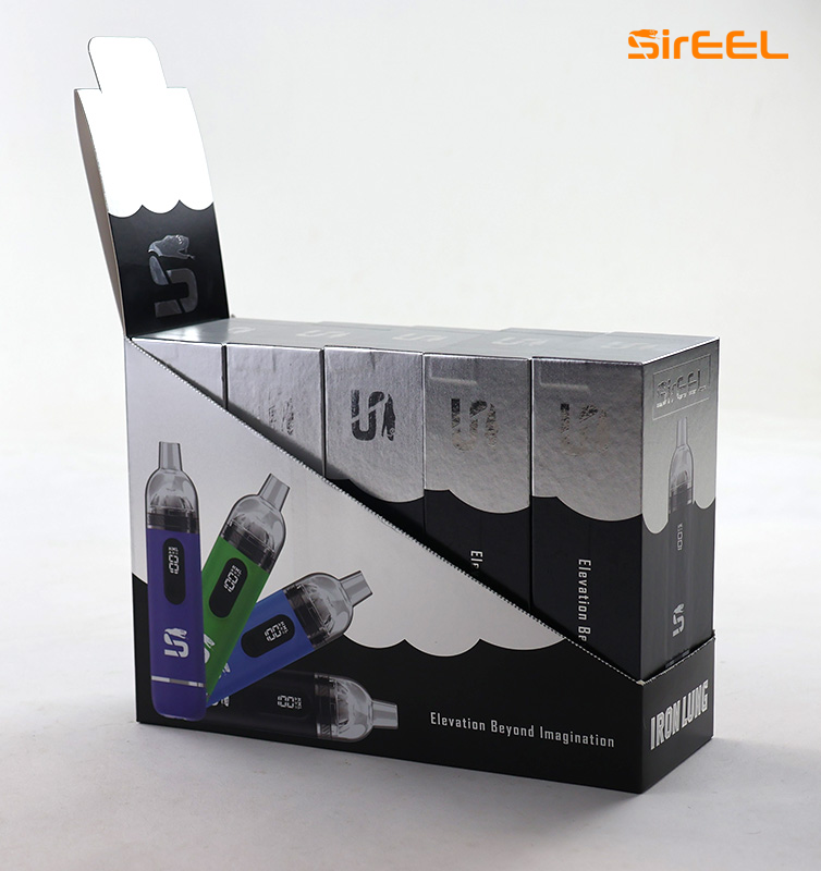 Iron Lung Dual Mode 510 Battery by SirEEL - Forced Air Dab & Cartridge Vape - 650mAh Variable Voltage - Solid Color Series - 5pk Retail Display