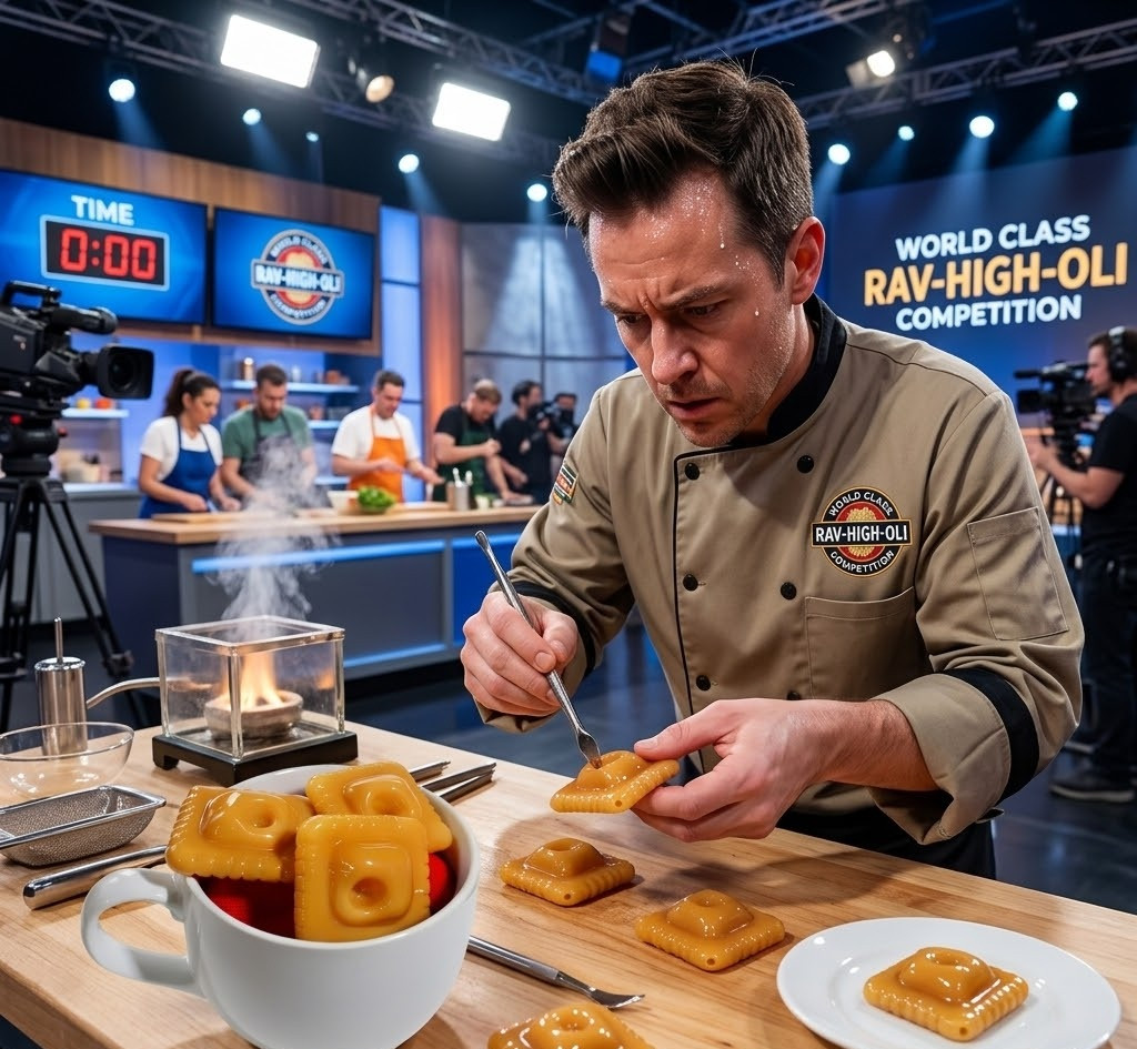 SirEEL - 3" Baked Rav-HIGH-oli Hand Pipe, Golden Dough (Generated with AI which can make mistakes)