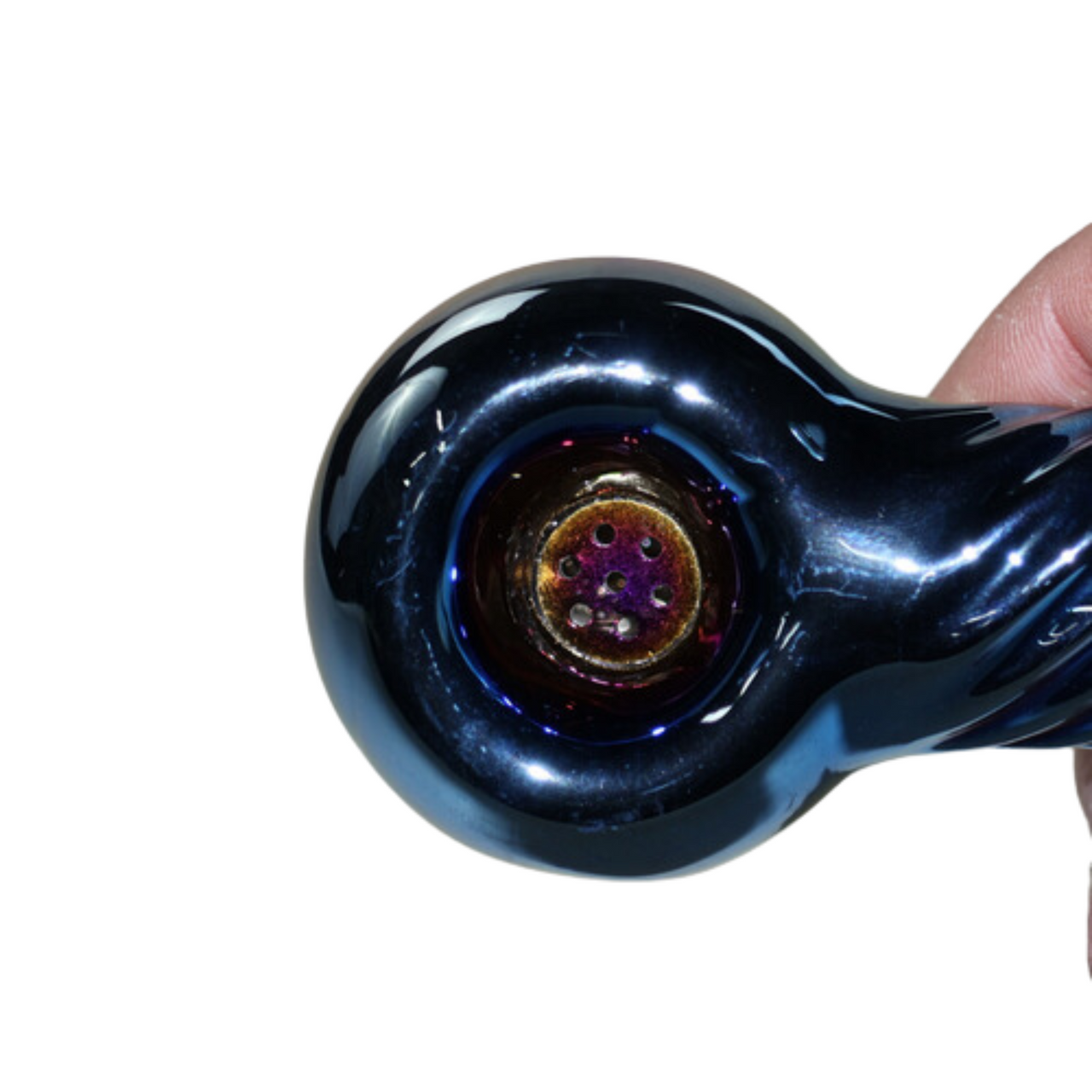 SirEEL - 4.5" Iridized Honeycomb Screen Spoon Pipe, BLUE