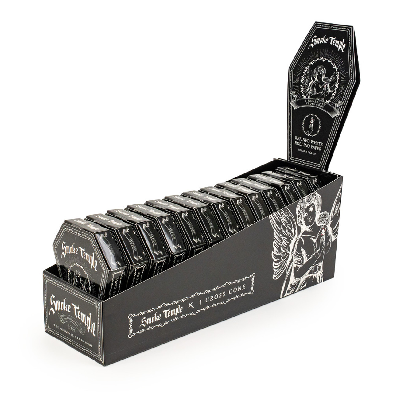 Smoke Temple - 13pk Cross Cones, 84mm (1 1/4), 1 Cross Cone per pack, Retail Display