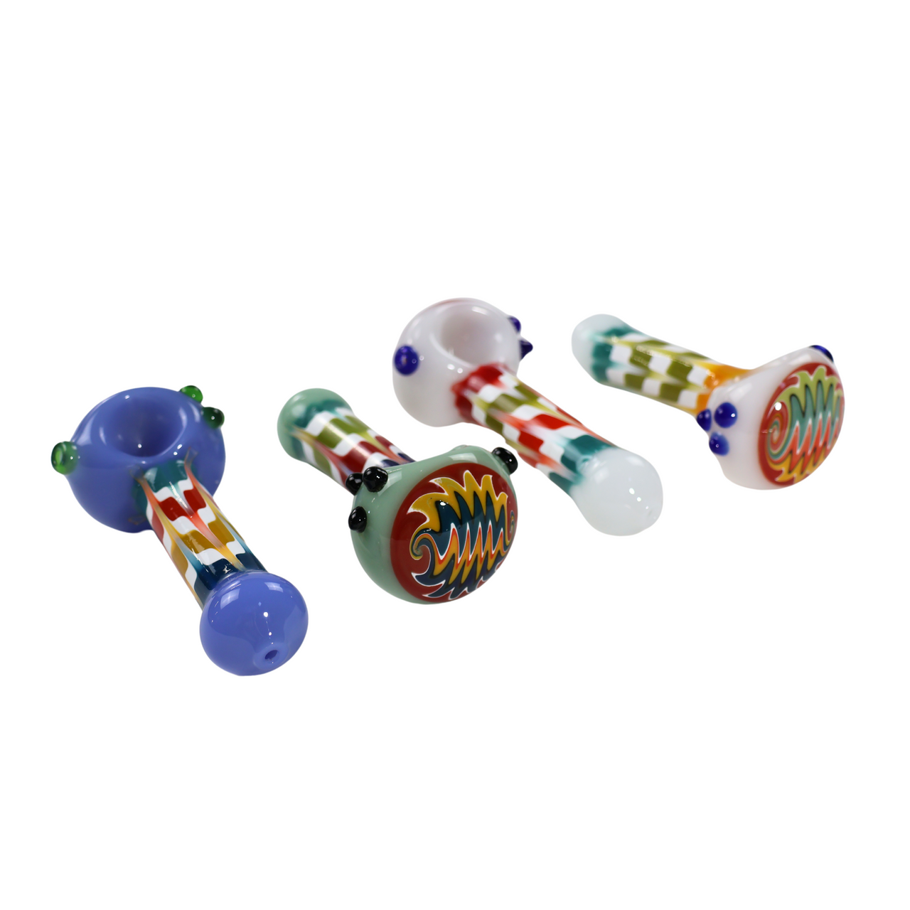 LuvBuds - 5" Wig Wag and Wrap n Rake Hand Pipe, Assorted Colors May Vary