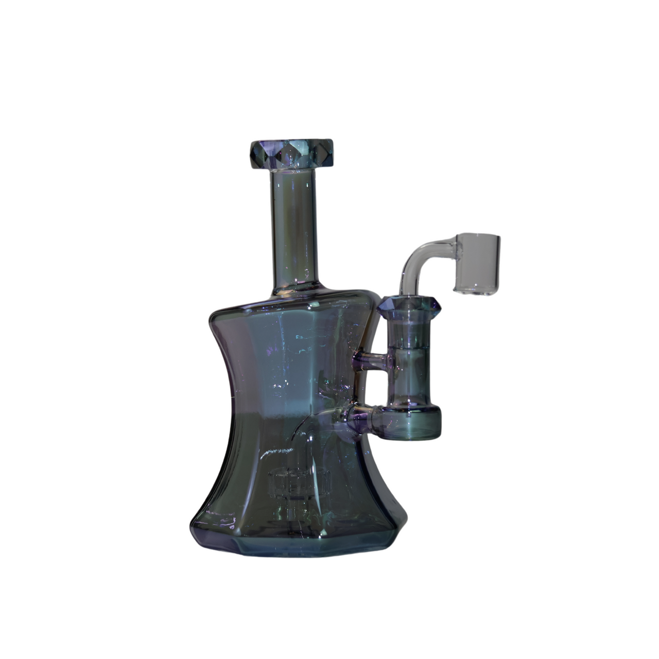 LuvBuds - 7.5" Facet Fantasy Bong w/ Facet Diamond Bowl,  ONYX