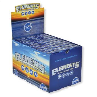 Elements - 1 1/4" Pre-rolled Cones, 30 pk of 6 Pre-Rolled Cones, Retail Display
