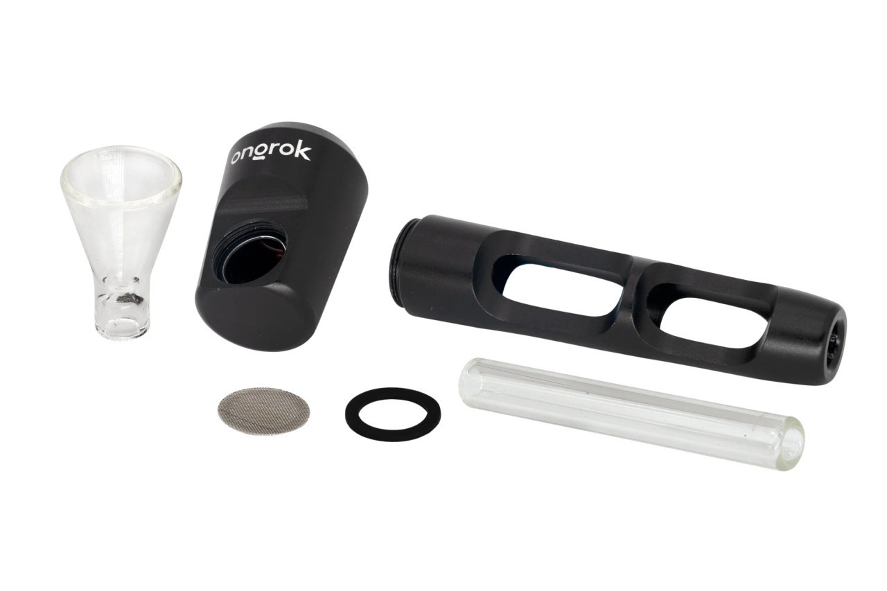 ONGROK - Aluminum and Glass Spoon Pipe, Assorted Colors