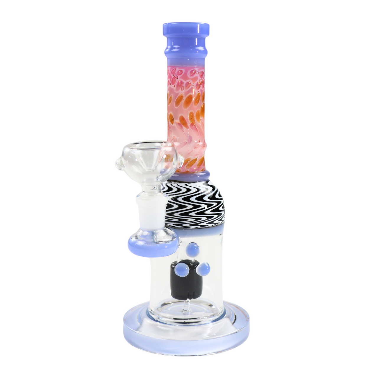 LuvBuds - 9" Molino Double Glass Mushroom Bong with Bowl, Blue