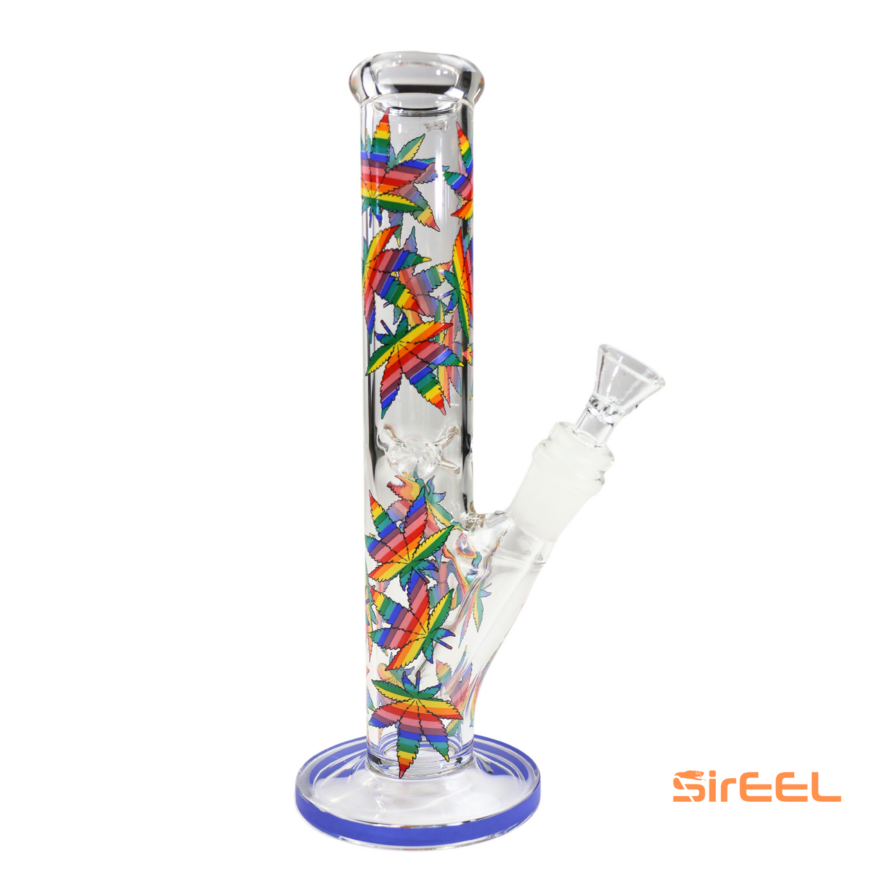 SirEEL - 10" Leafy Rainbow Tube Bong with Bowl, Assorted Colors May Vary