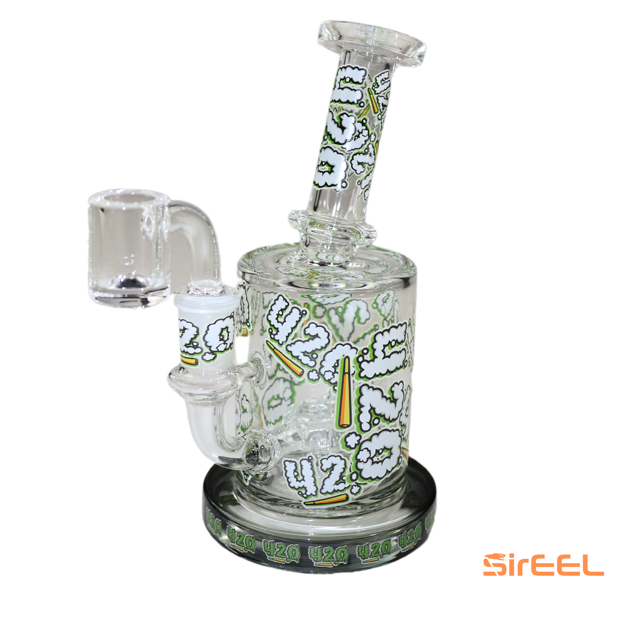 SirEEL - 6.5" 420 Graffiti Hanger Bong with Bowl, Assorted Colors May Vary