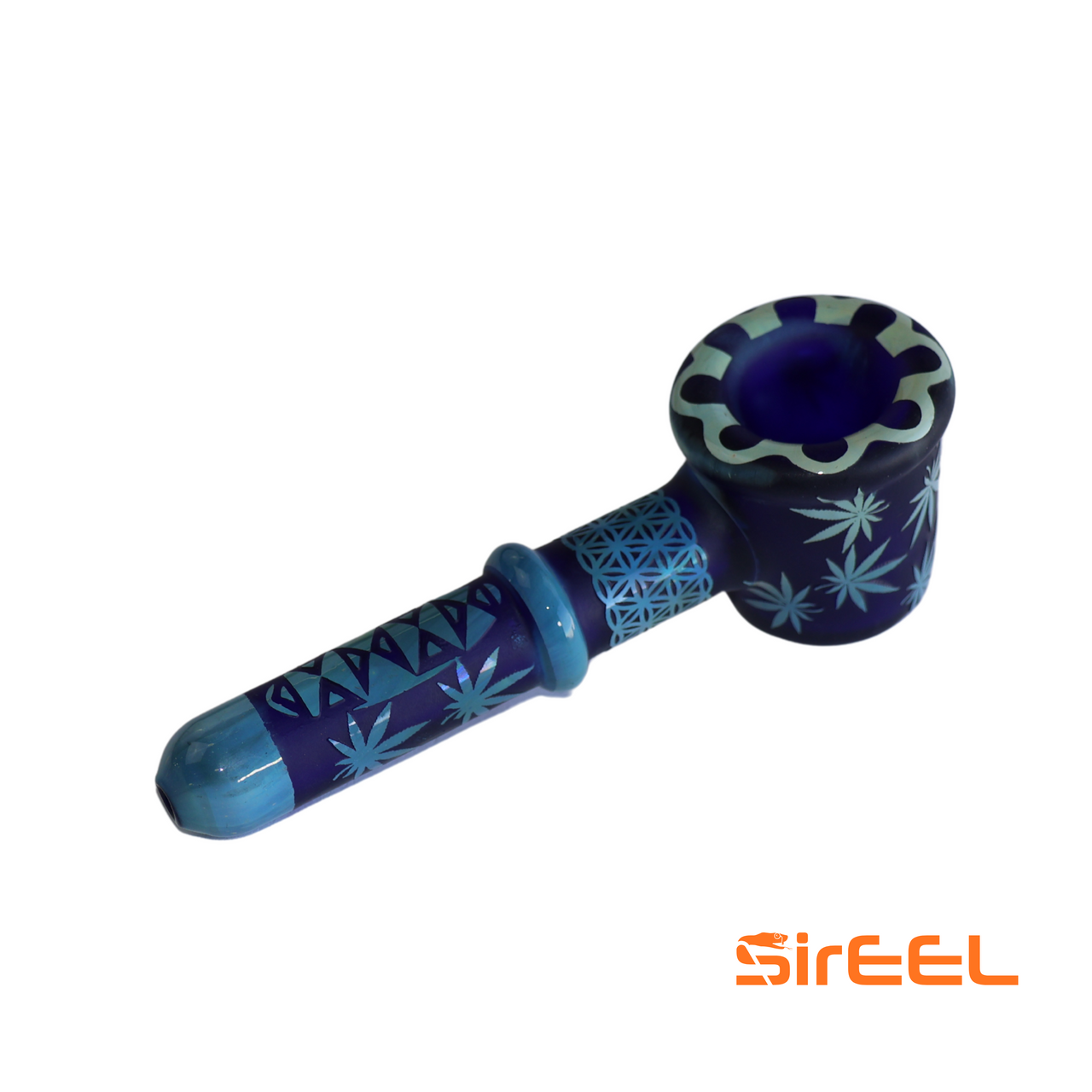 SirEEL - 5" Etched Leaf Cosmic Cobb Hand Pipe, Assorted Colors May Vary