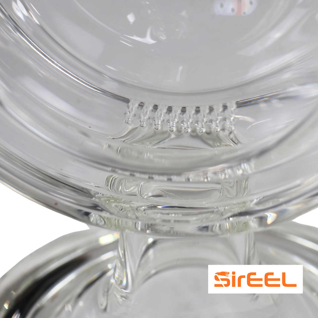 SirEEL - 12" Halo Flow Bong with Bowl, Whiteout Smoke Ring Effect