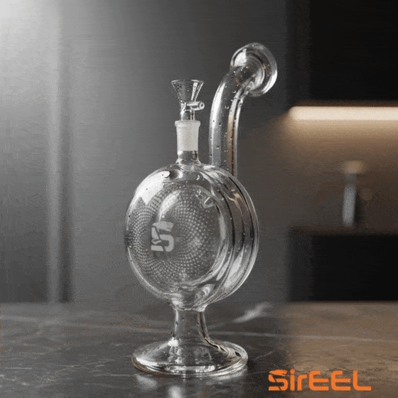SirEEL - 12" Halo Flow Bong with Bowl, Whiteout Smoke Ring Effect (Generated with AI which can make mistakes)