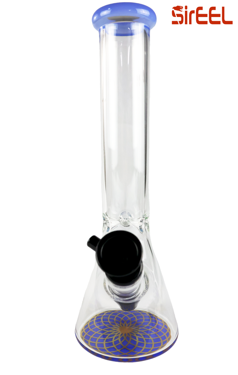 SirEEL - 10" Colorful Geometric Base Beaker Water Pipe, Assorted Colors May Vary