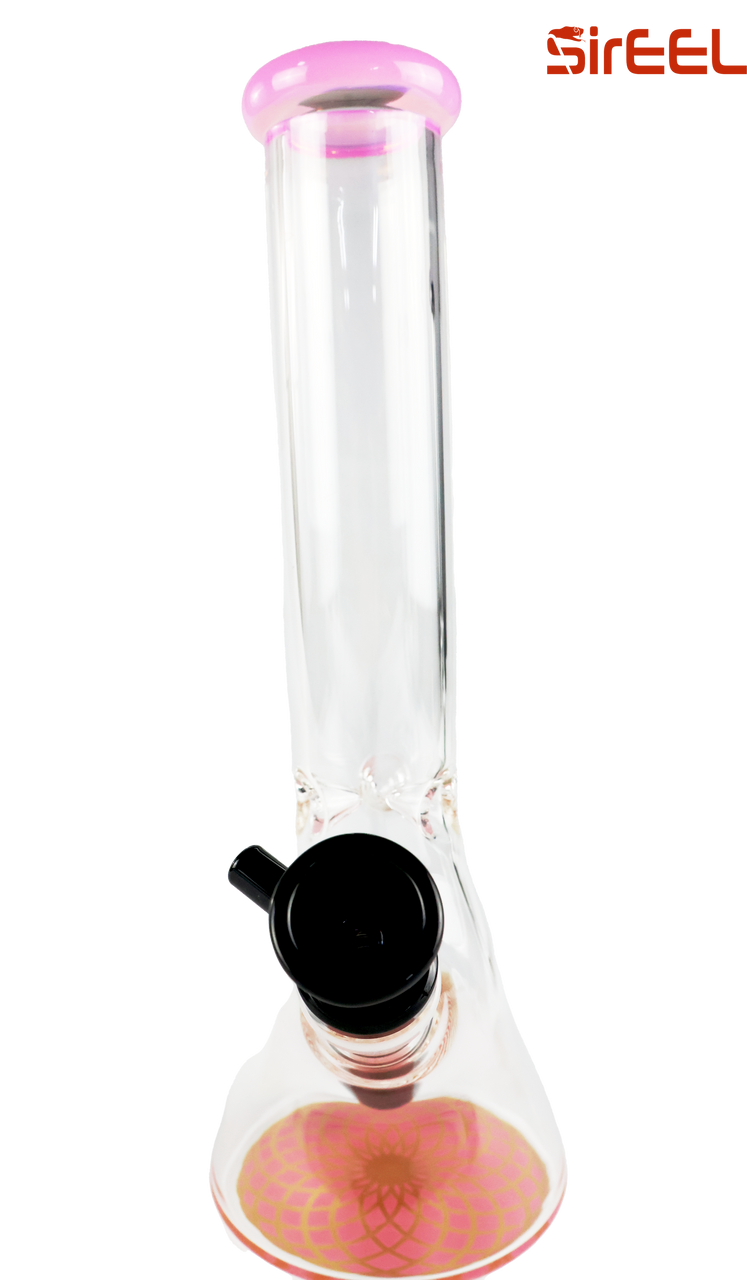 SirEEL - 10" Colorful Geometric Base Beaker Water Pipe, Assorted Colors May Vary