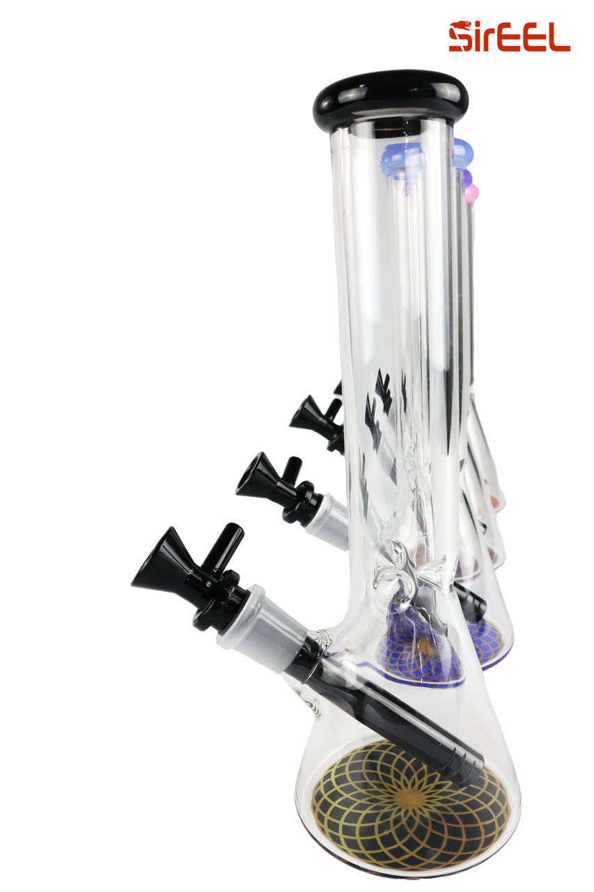 SirEEL - 10" Colorful Geometric Base Beaker Water Pipe, Assorted Colors May Vary SirEEL - 10" Colorful Geometric Base Beaker Water Pipe, Assorted Colors May Vary