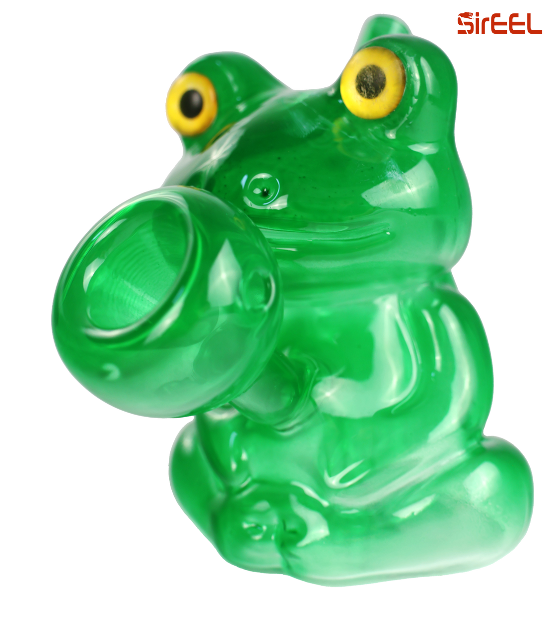 SirEEL - 4" The Croak Bong with Flower Bowl, Hermit Green SirEEL - 4" The Croak Bong with Flower Bowl, Hermit Green