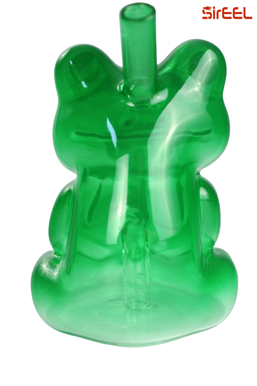 SirEEL - 4" The Croak Bong with Flower Bowl, Hermit Green SirEEL - 4" The Croak Bong with Flower Bowl, Hermit Green