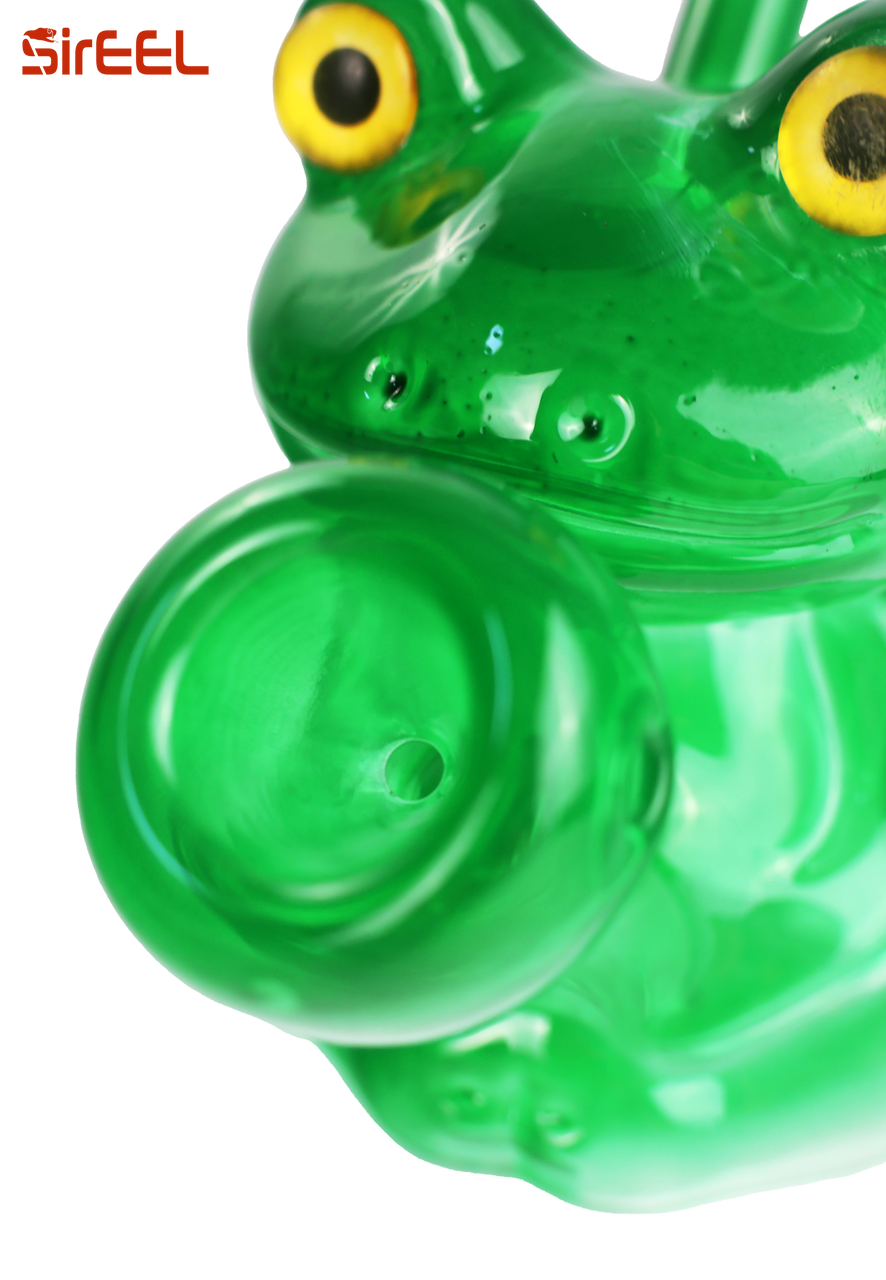 SirEEL - 4" The Croak Bong with Flower Bowl, Hermit Green SirEEL - 4" The Croak Bong with Flower Bowl, Hermit Green