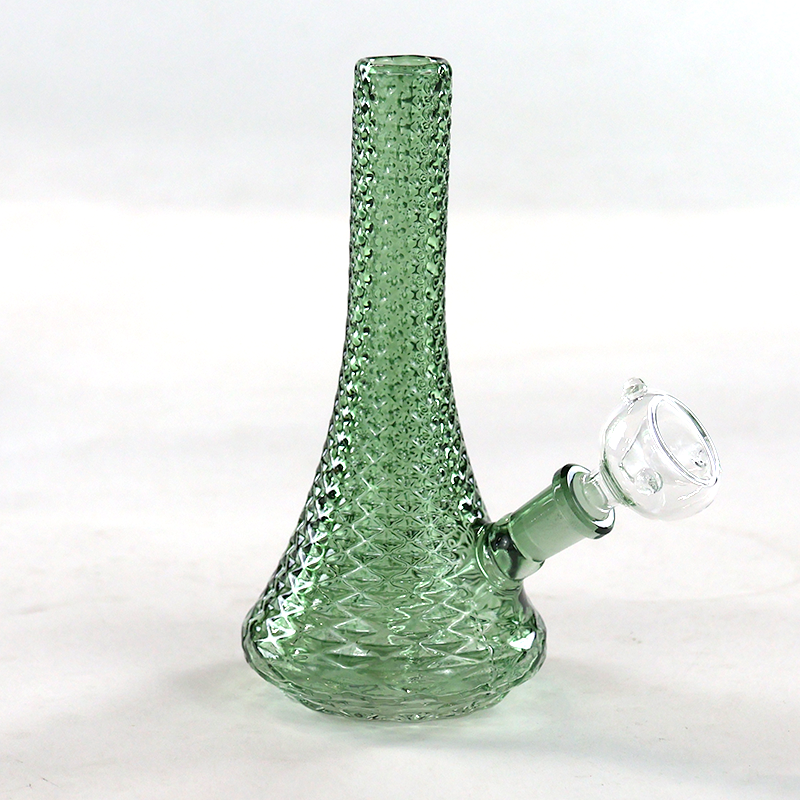 SirEEL - 5.5" Vintage Diamond Glassware Beaker Bong and Flower Bowl, Assorted Colors May Vary