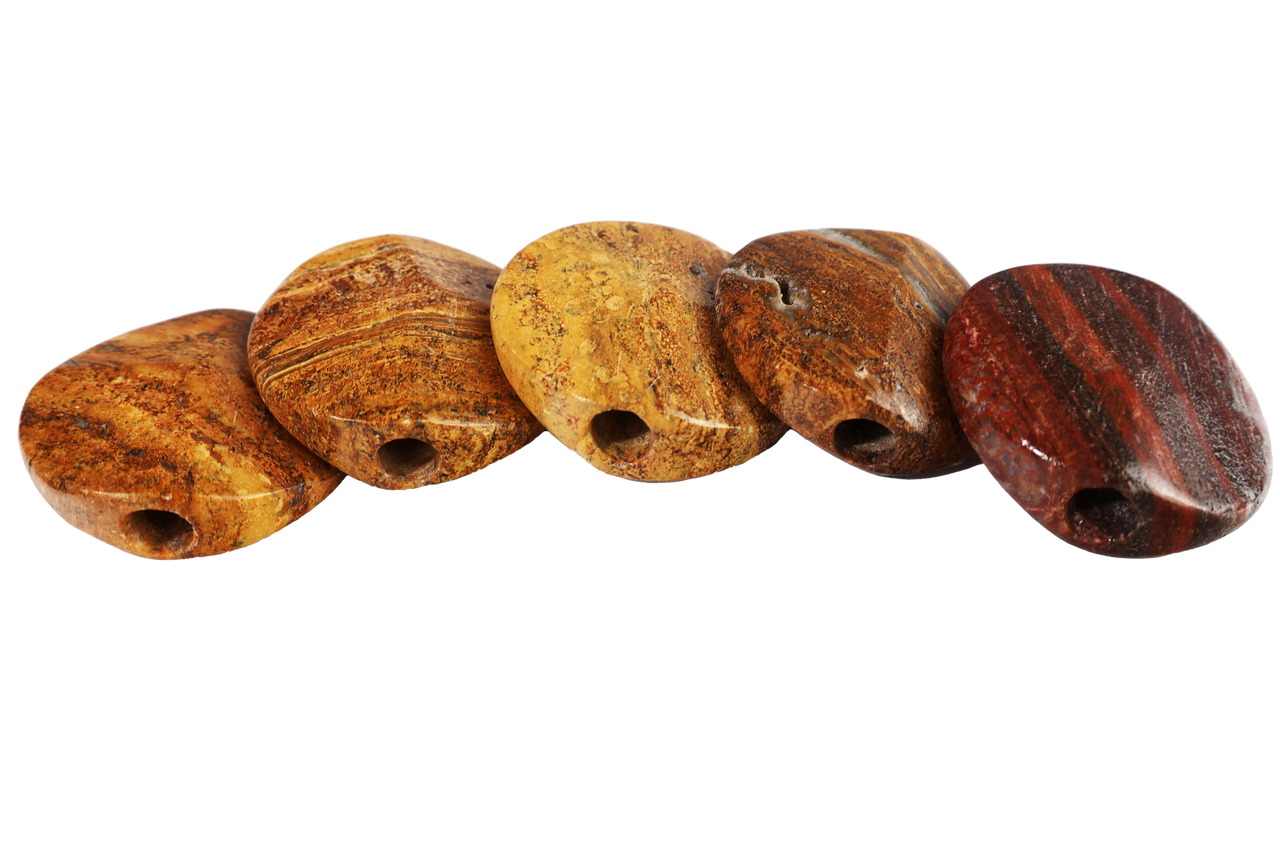 LuvBuds - 5pk Natural ZenStone Pipes From Mexico, Assorted Colors May Vary