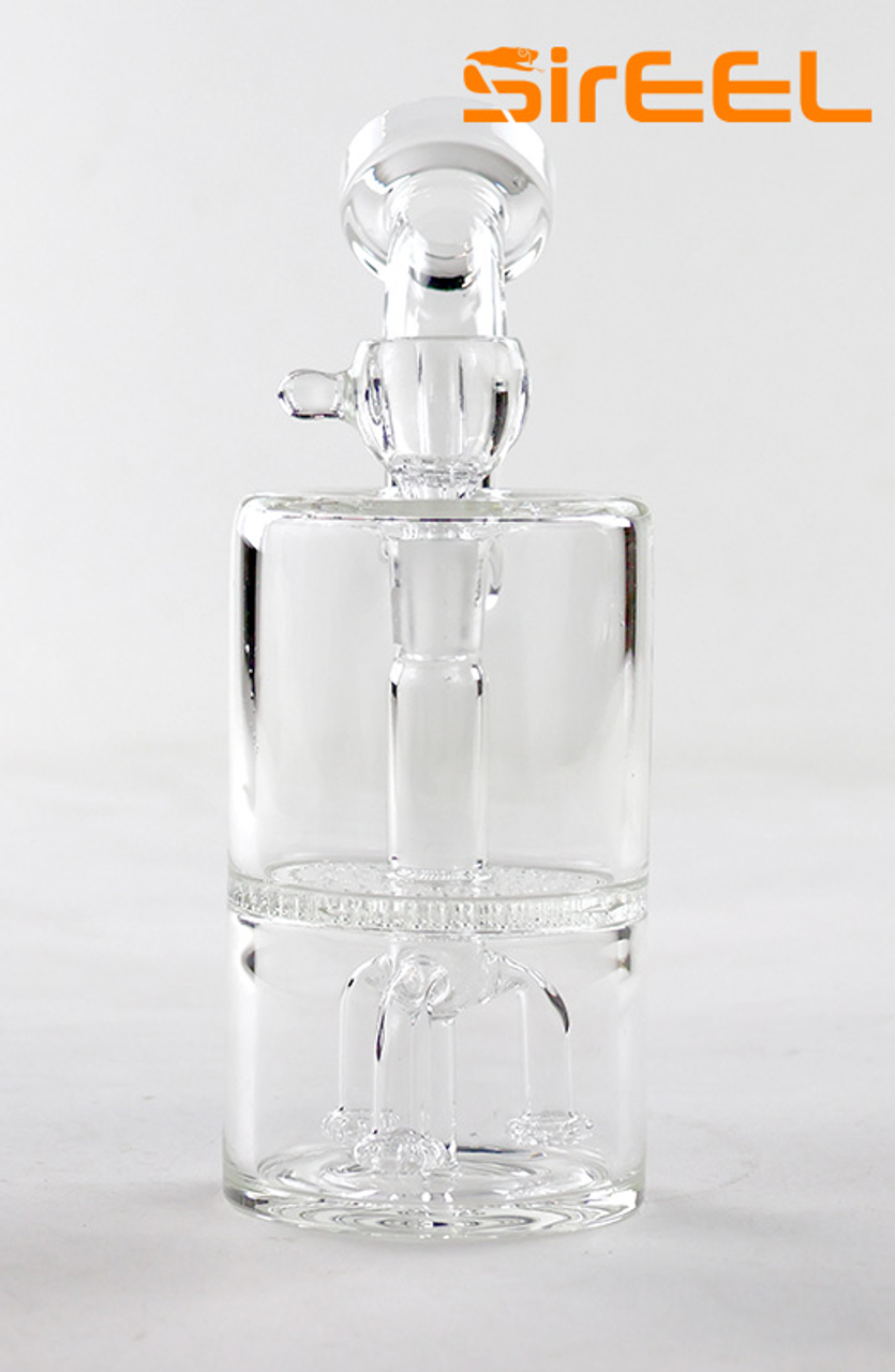 SirEEL - 8" Chuggular Bong with Triple Whitewater Perc and Flower Bowl, Clear As Day