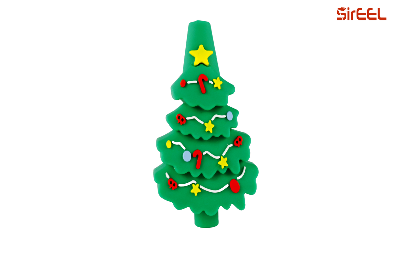 LuvBuds - 3.5" Silicone Christmas Tree Hand Pipe, Assorted Colors May Vary