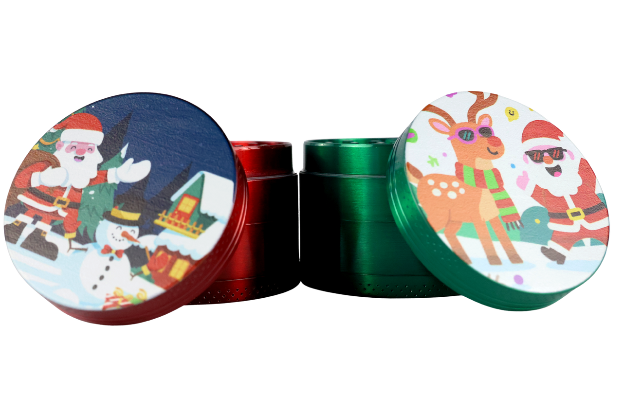 LuvBuds - 2.1" Zinc 4-Piece Grinch Grindolph Grinder, Assorted Colors May Vary