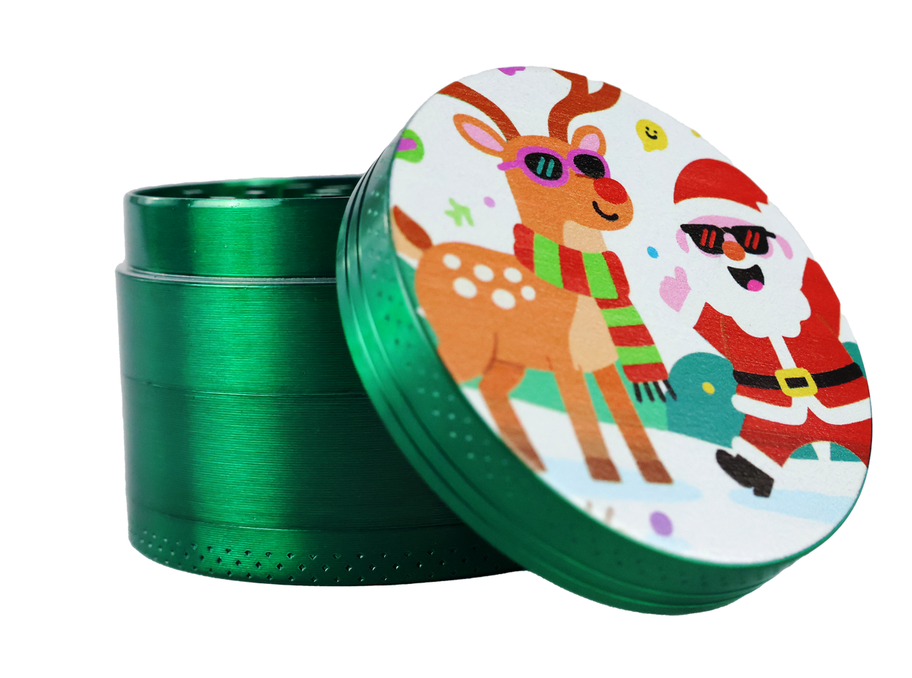 LuvBuds - 2.1" Zinc 4-Piece Grinch Grindolph Grinder, Assorted Colors May Vary