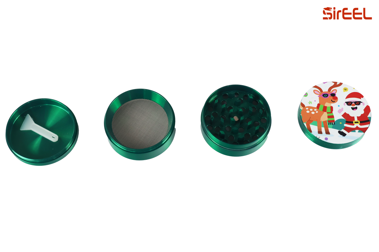 LuvBuds - 2.1" Zinc 4-Piece Grinch Grindolph Grinder, Assorted Colors May Vary