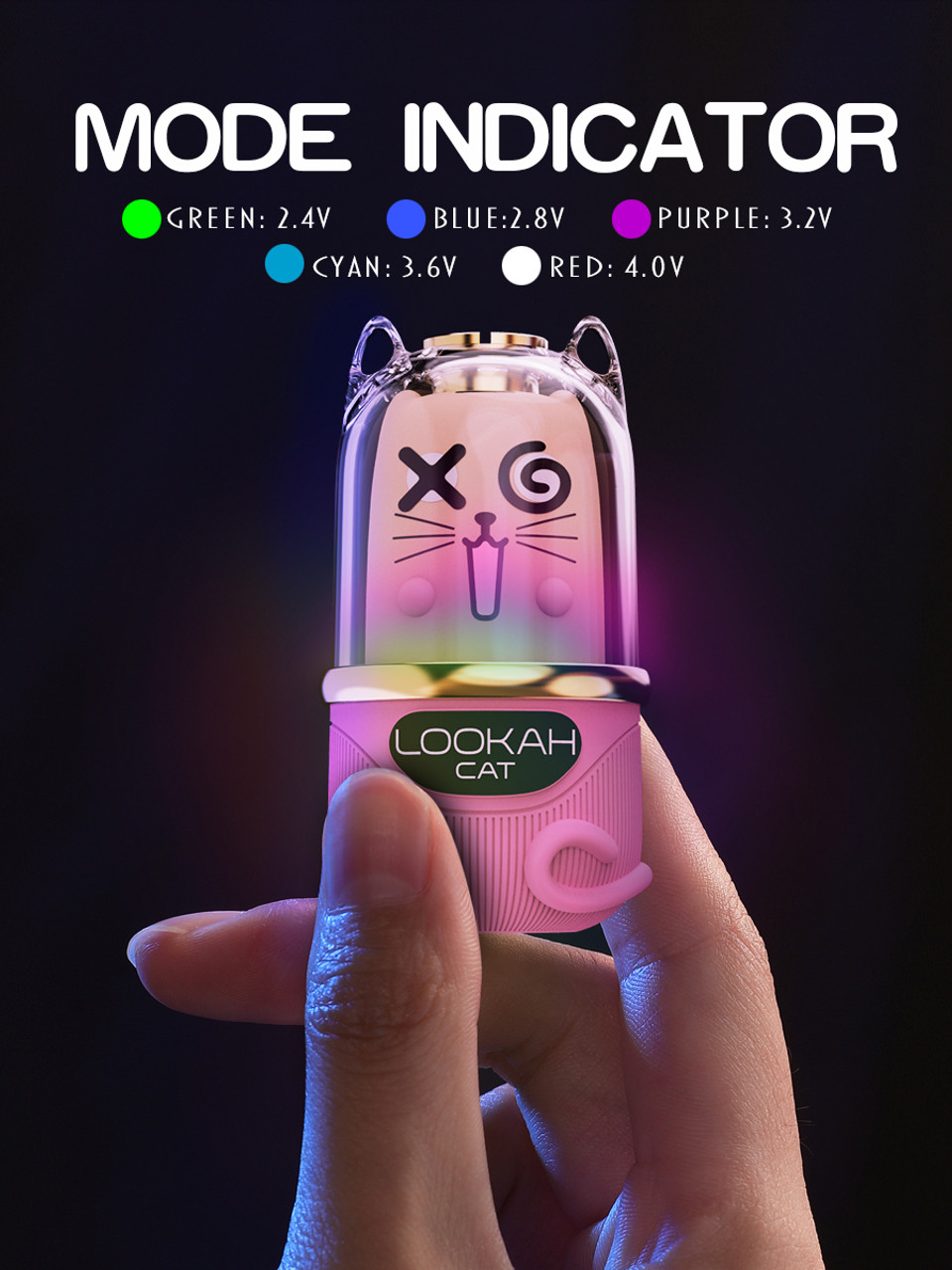 Lookah - Cat 750mAh Variable Voltage 510 Thread Battery Lookah - Cat 750mAh Variable Voltage 510 Thread Battery