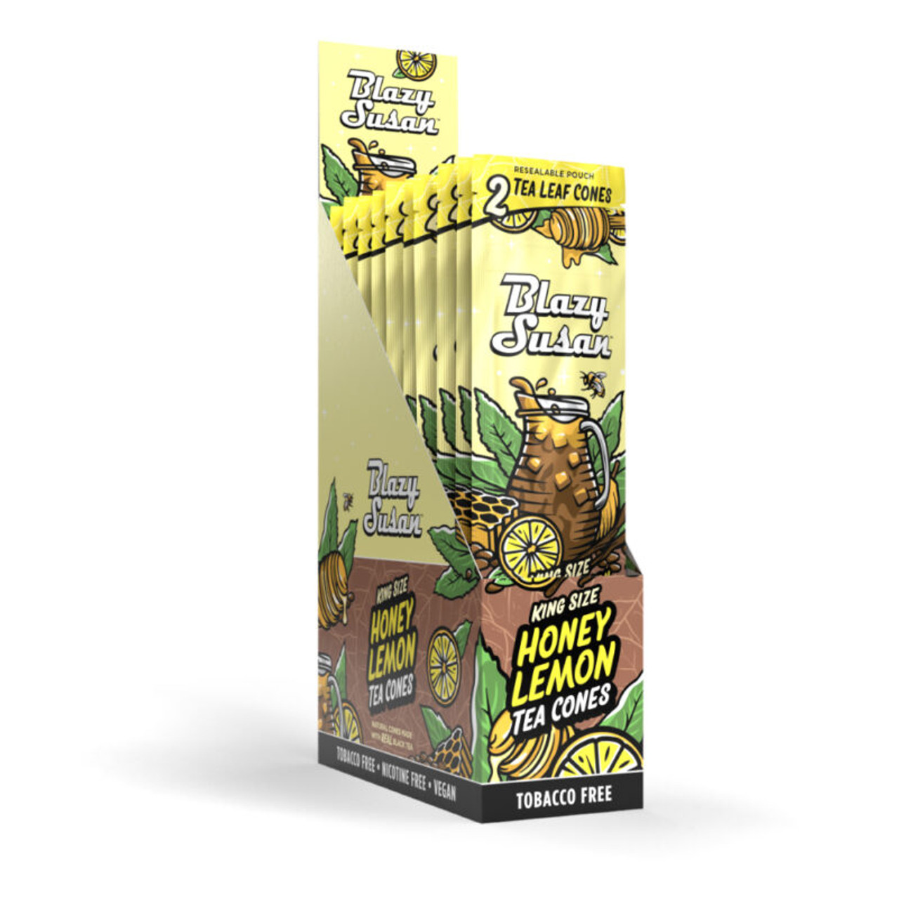 Blazy Susan - 10pk Honey Lemon Tea Leaf Cones, Retail Display, 2pc