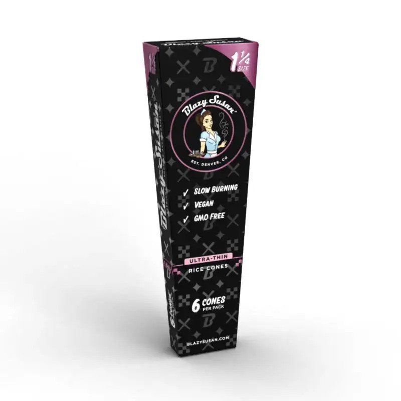 Blazy Susan - Ultra Thin Rice Pre-Rolled Cones, 1 1/4, 6ct