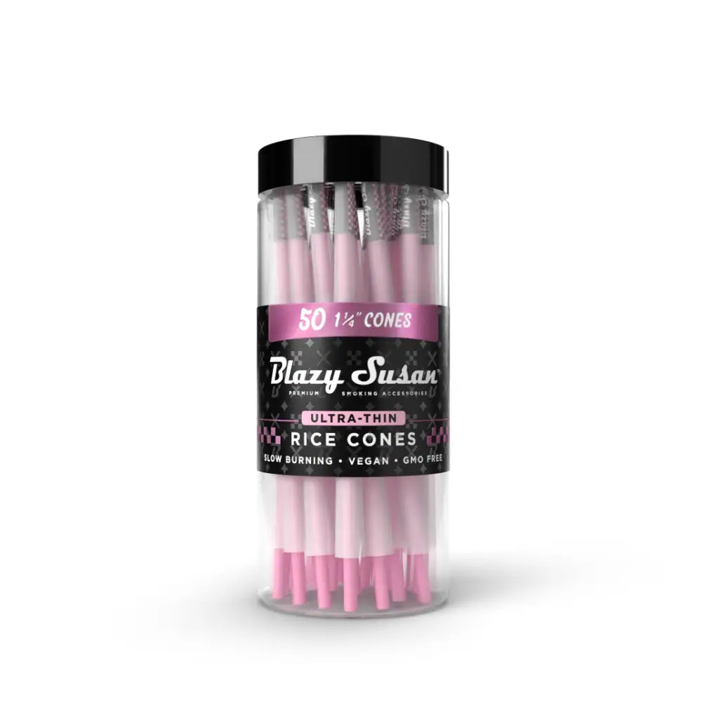 Blazy Susan - 50pk Ultra Thin Rice Pre-Rolled Cones, 1 1/4