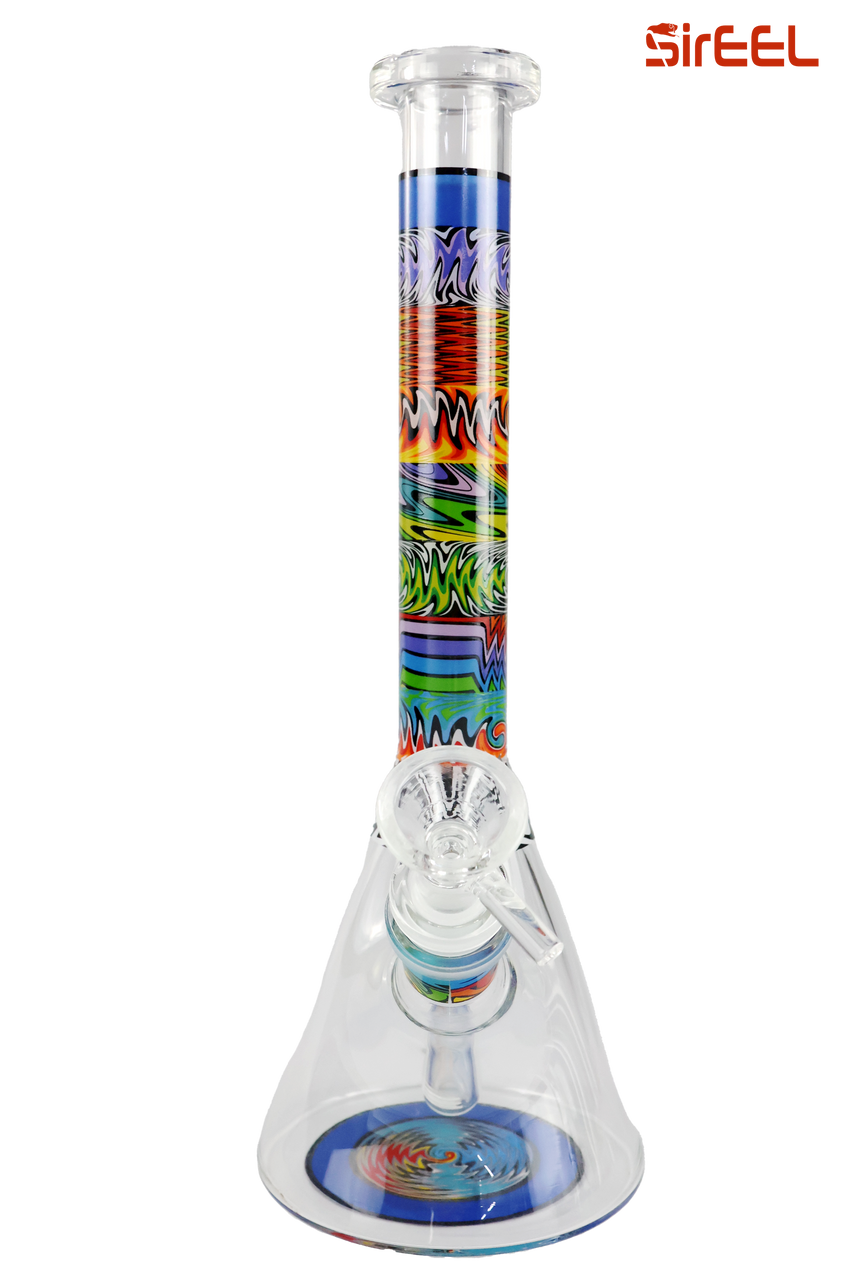 SirEEL - 9.5" Wig Wag Beaker Bong with Bowl, Assorted Colors May Vary