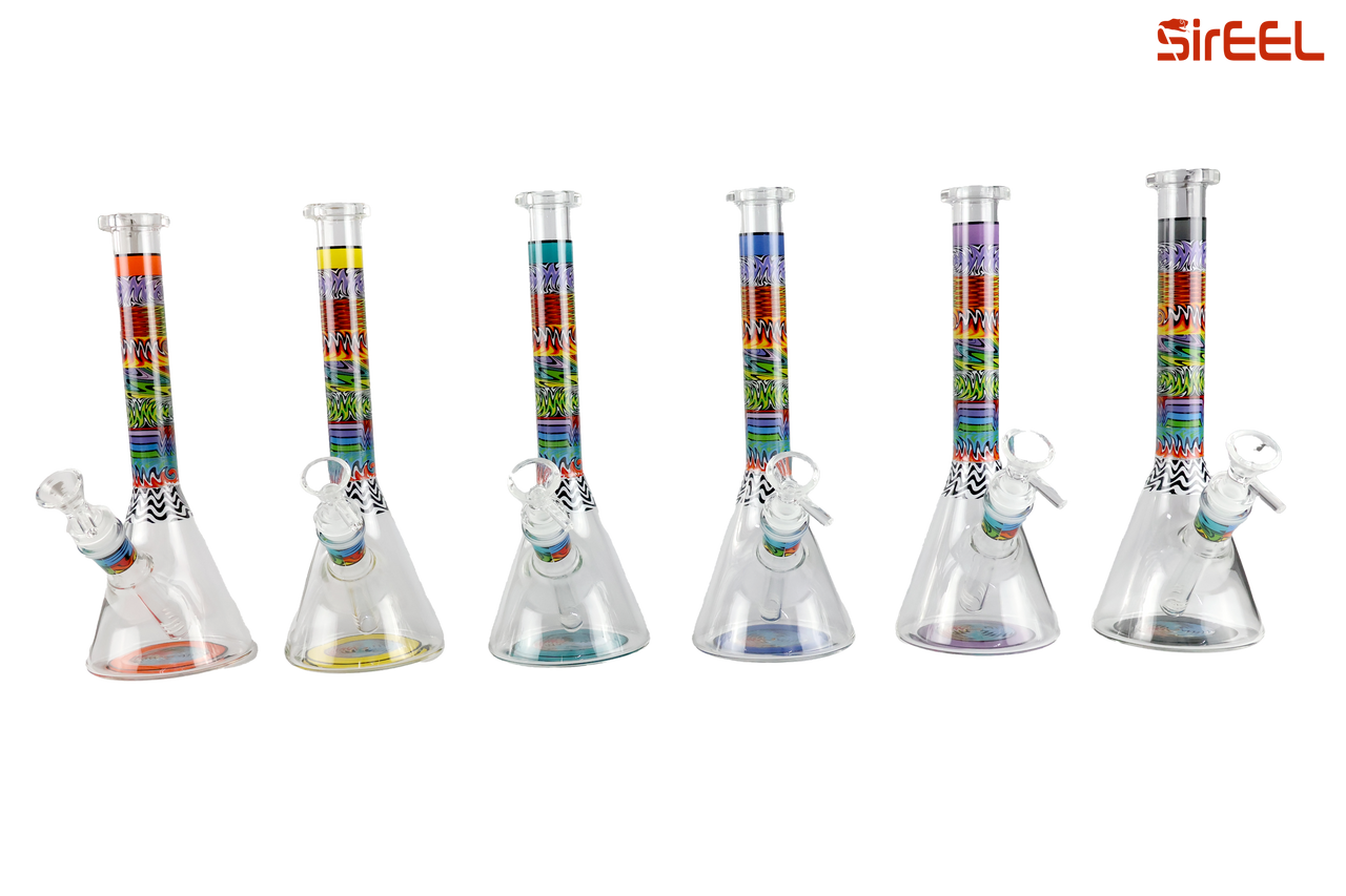 SirEEL - 9.5" Wig Wag Beaker Bong with Bowl, Assorted Colors May Vary