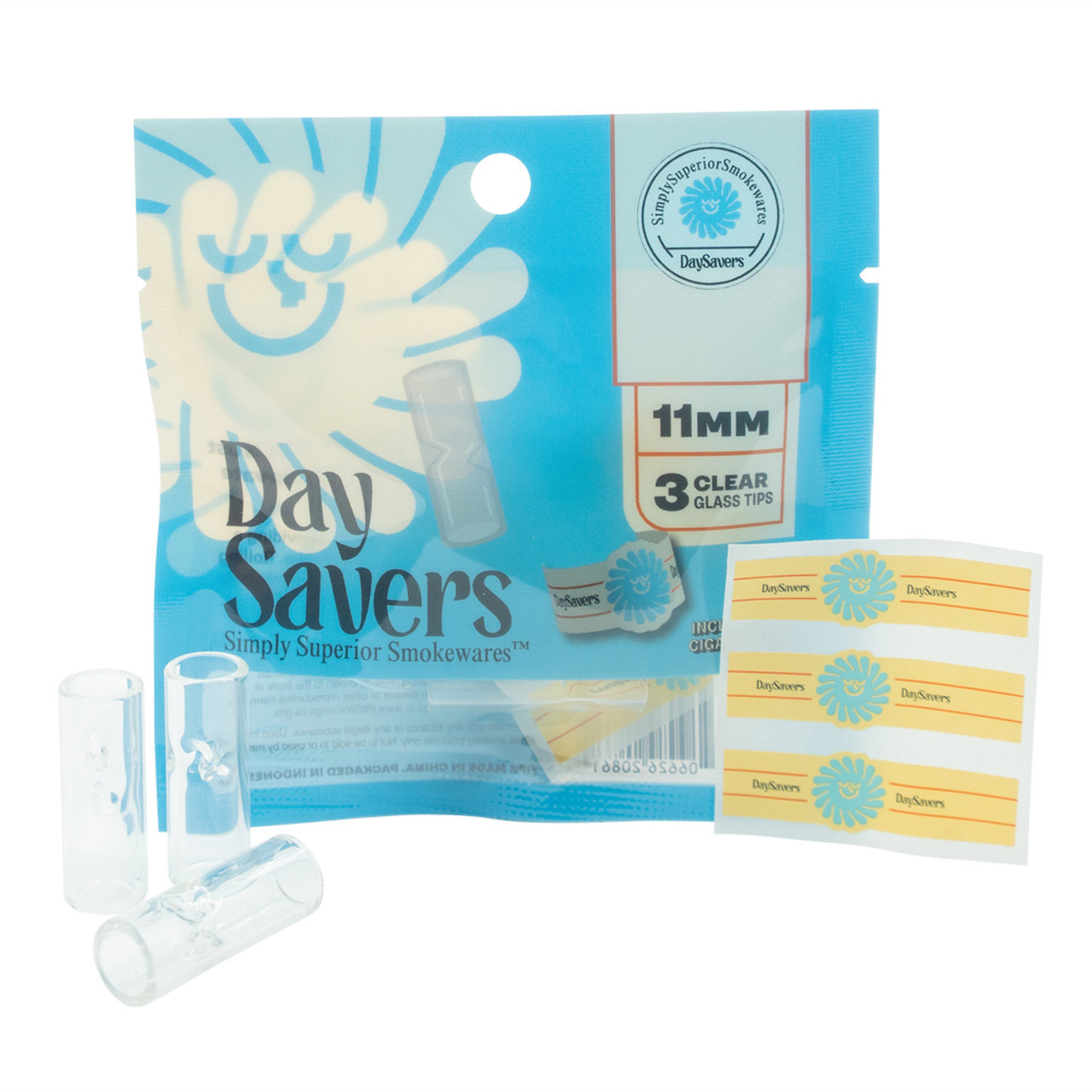 DaySavers - 20pk 11mm Glass Filter Tips, 3ct, Retail Display