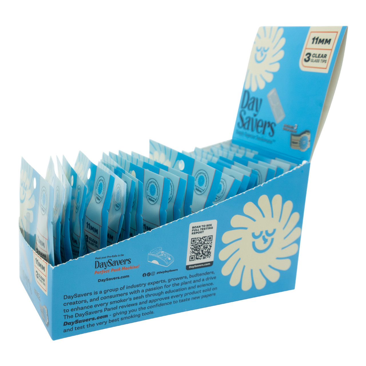 DaySavers - 20pk 11mm Glass Filter Tips, 3ct, Retail Display