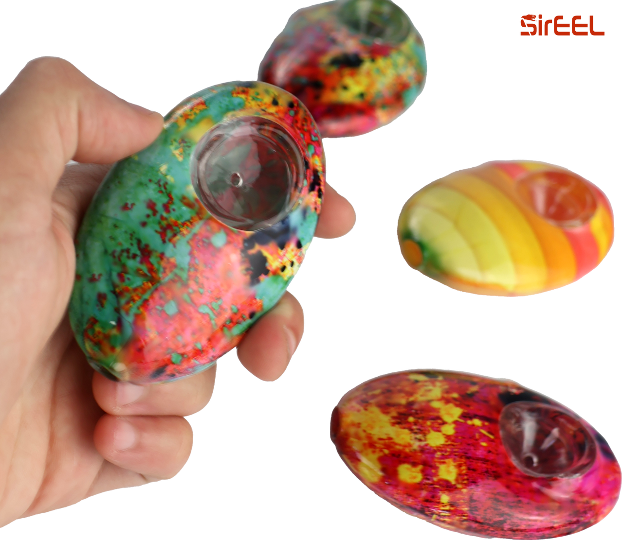 SirEEL - 3.3" MirageStone Pebble Hand Pipe, Assorted Colors May Vary