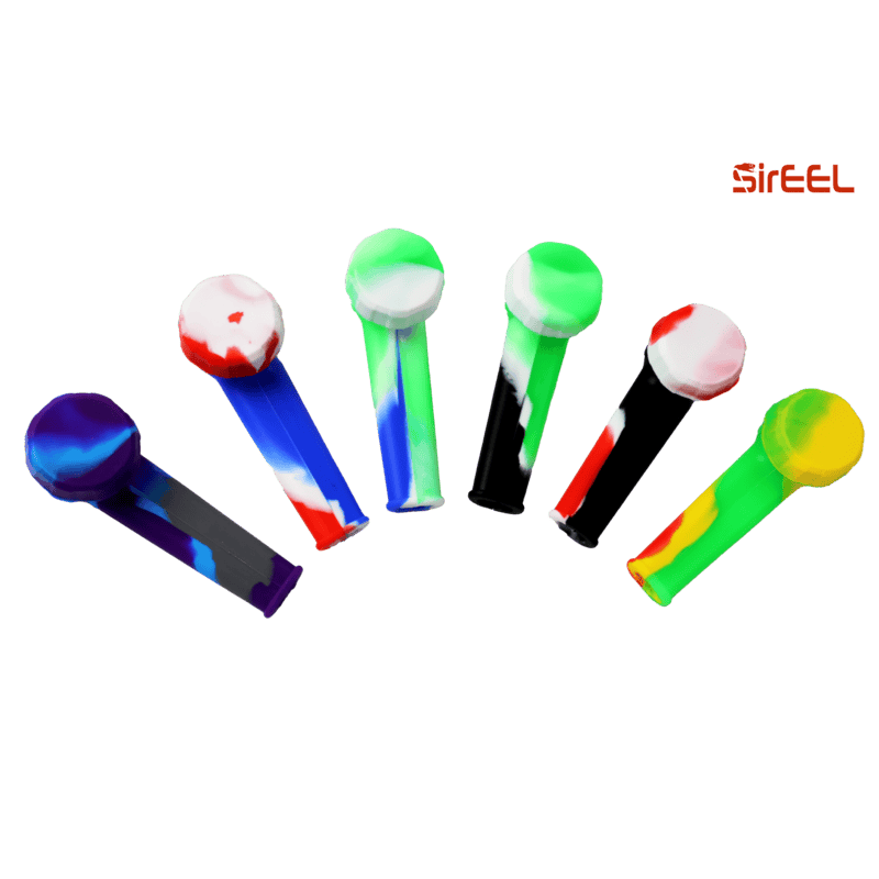 SirEEL - 25pk Little Compact Silicone Hand Pipes, Assorted Colors May Vary, Retail Display
