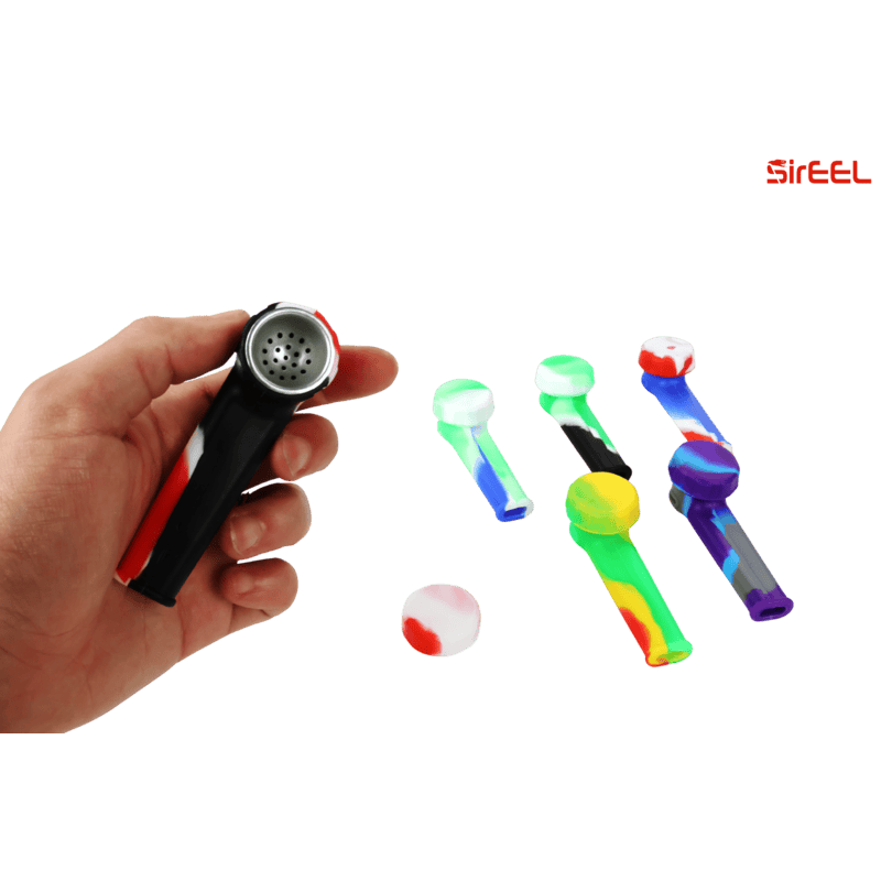 SirEEL - 25pk Little Compact Silicone Hand Pipes, Assorted Colors May Vary, Retail Display