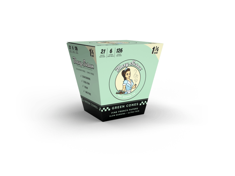 Blazy Susan - Ultra Thin Pre-Rolled Cones, 1 1/4, 6ct, Green