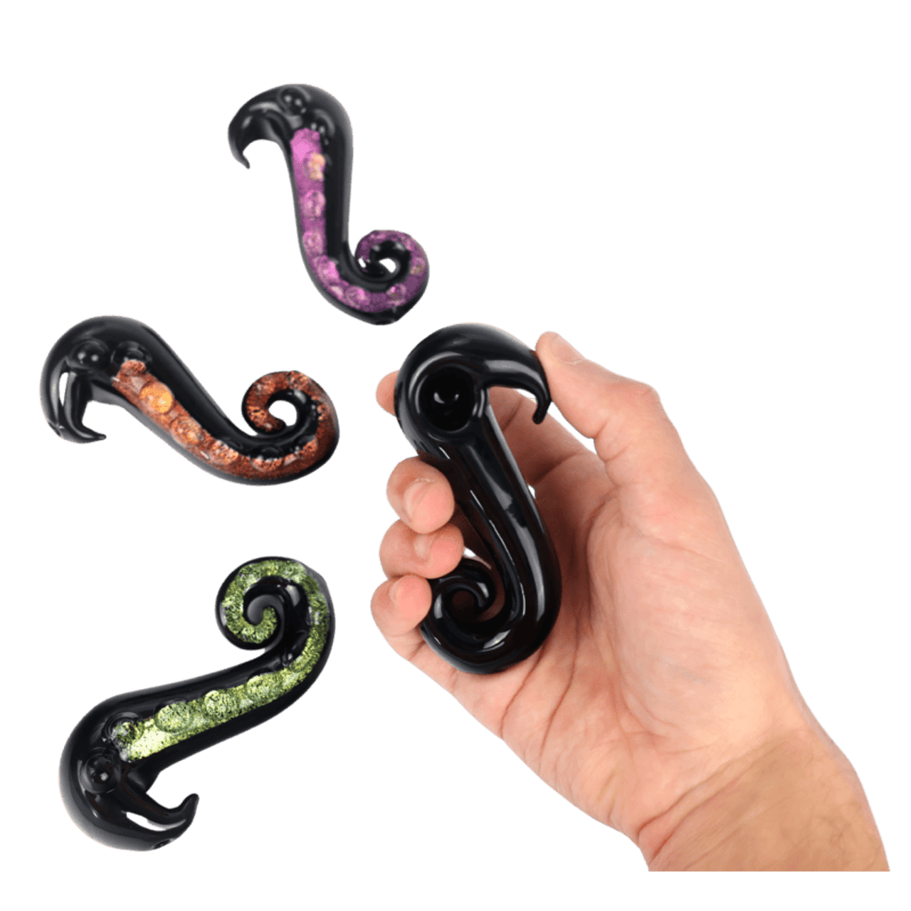 SirEEL - 3.5" Smoktopus Dichro Tentacle Pipe, Dichroic Glass Sculpture, Hidden Hand Pipe, Functional Art, Assorted Colors May Vary SirEEL - 3.5" Smoktopus Dichro Tentacle Pipe, Dichroic Glass Sculpture, Hidden Hand Pipe, Functional Art, Assorted Colors May Vary