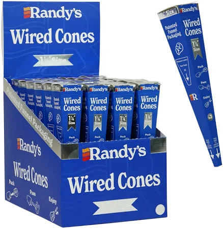 RANDY'S - 24pk Wired Pre-Rolled Cones, 1 1/4", 3Pc