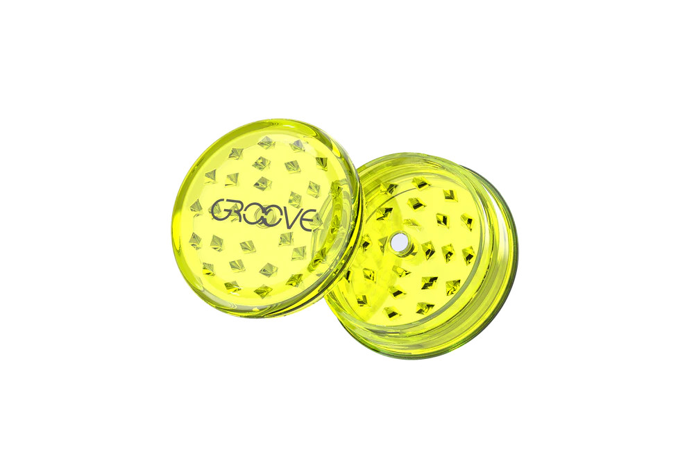GROOVE - 12pk Acrylic 55mm 3-Piece Grinder, Assorted Colors May Vary, Retail Display