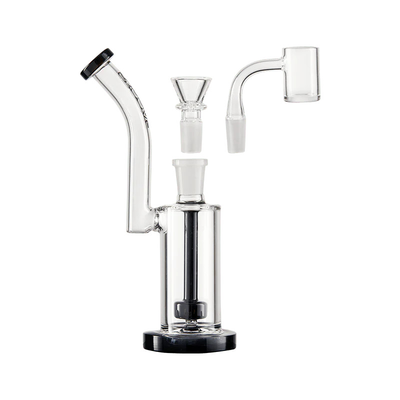 GROOVE - 7" Small Rig with Bowl and Banger, Clear/Black