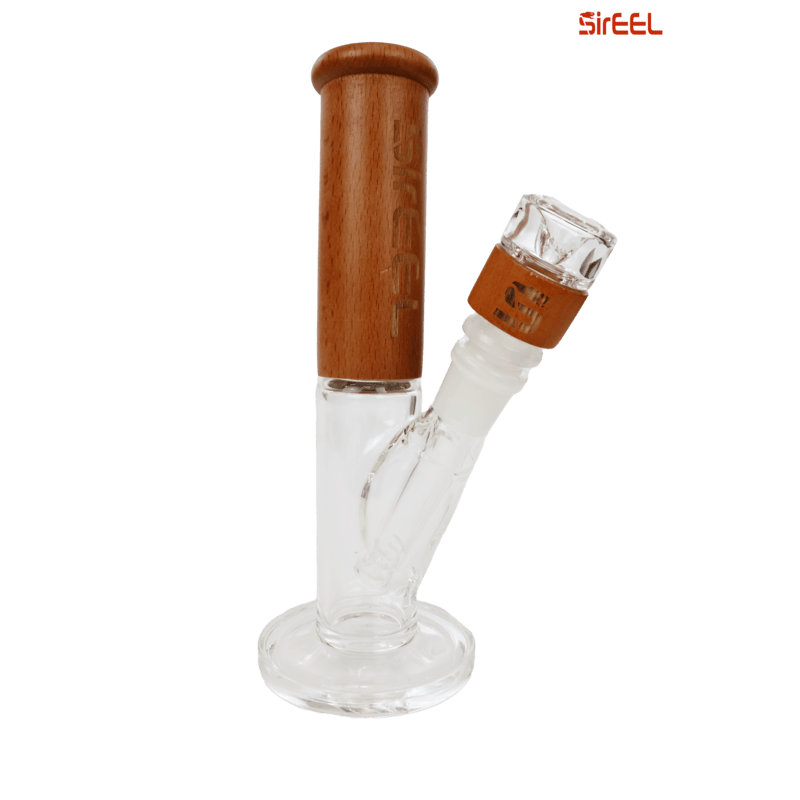 SirEEL – 8" TimberKraft Tube Bong with Knotorious Bowl, Natural Timber Tones Vary