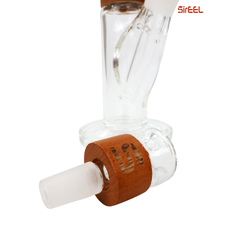 SirEEL – 8" TimberKraft Tube Bong with Knotorious Bowl, Natural Timber Tones Vary