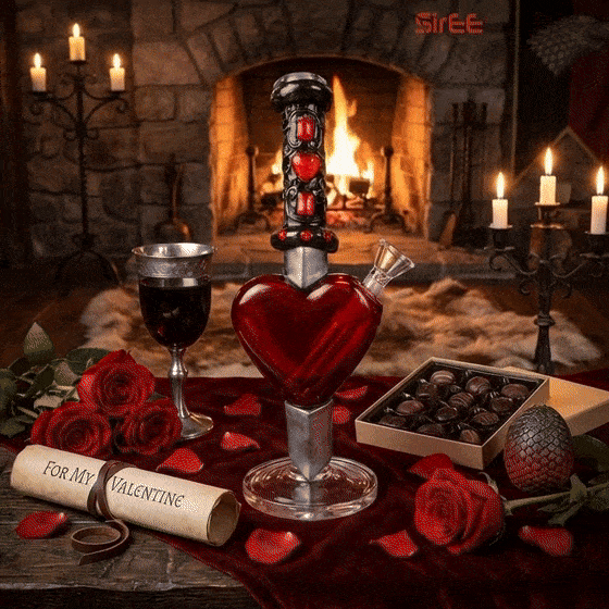 SirEEL – 10" StakeHeart Bong with Bowl, Assorted Colors May Vary (Generated with AI which can make mistakes)