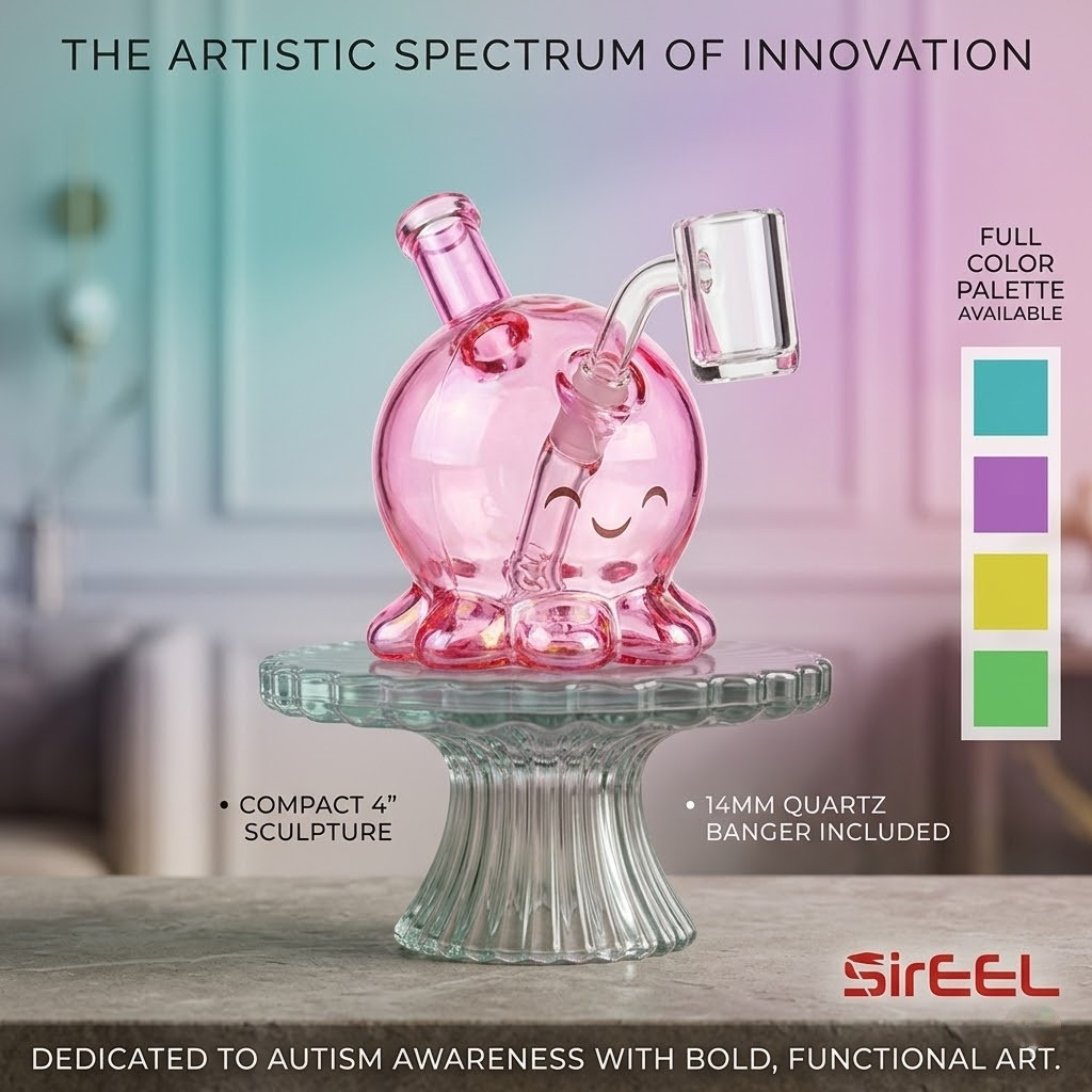 SirEEL - 4" OctoBuddy Dab Rig with Banger, Assorted Colors May Vary (Generated with AI which can make mistakes)