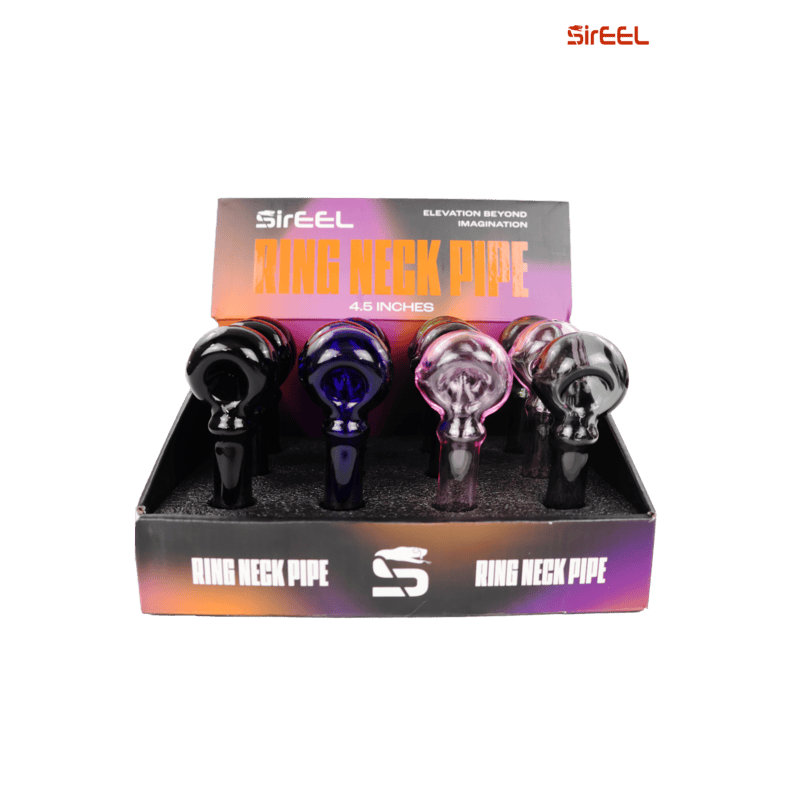 SirEEL - 12pk 4.5" Ring Neck Spoon Pipe, Assorted Colors May Vary, Retail Display